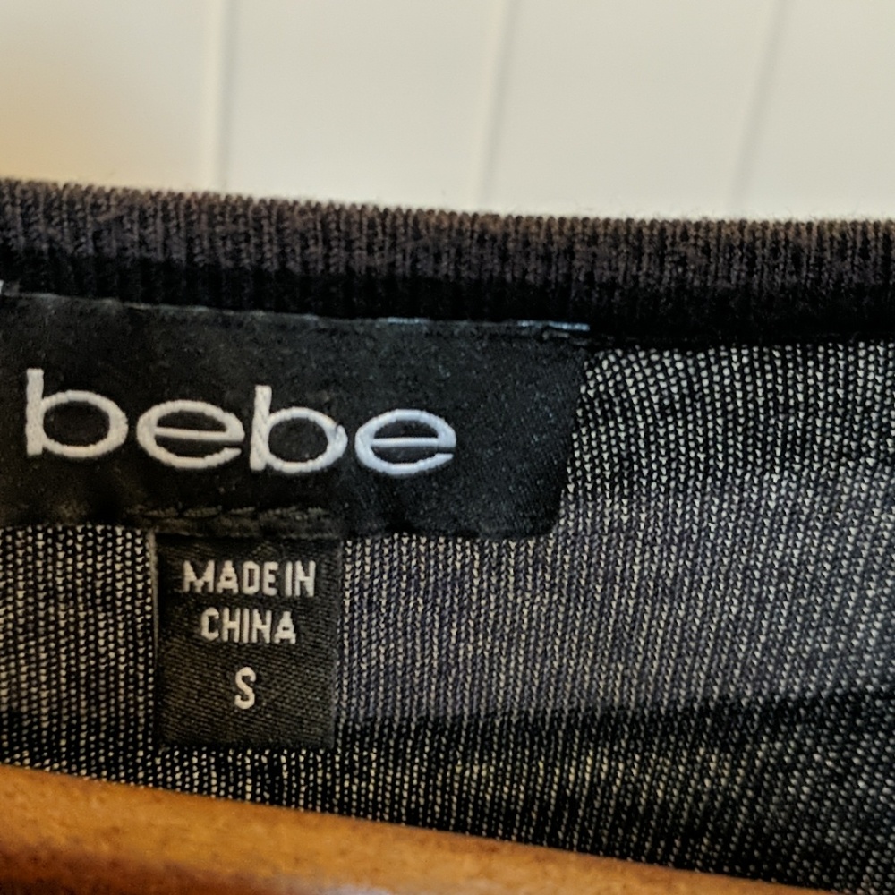 BeBe Striped Ruched Knit Dress S - Picture 5 of 7